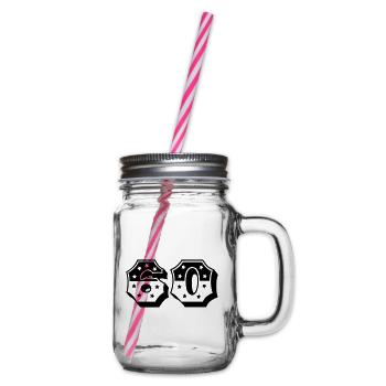 Zahl 60 - 60. Geburtstag - 60er Jahre Retro - Henkelglas mit Schraubdeckel - Klar - Rechts