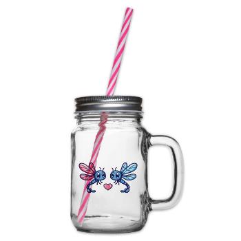 Libellule Couple Amoureux Animal Saint Valentin - Bocal à boisson - transparent - Droite