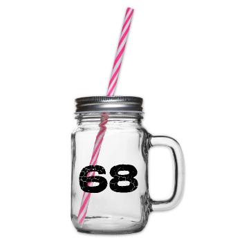 68 number jersey - Glass jar with handle and screw cap - clear - Right