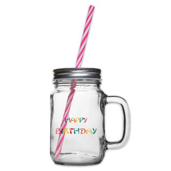 ALLES GUTE ZUM GEBURTSTAG. ALLES GUTE ZUM GEBURTSTAG. JAHRESTAG. - Henkelglas mit Schraubdeckel - Klar - Rechts