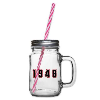 1948 Jahr Zahl - Henkelglas mit Schraubdeckel - Klar - Rechts