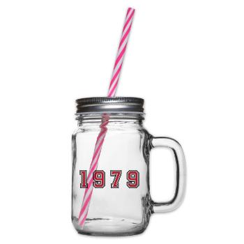 1979 Jahr Zahl - Henkelglas mit Schraubdeckel - Klar - Rechts