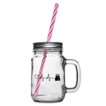 Diving fins pulse heart - Glass jar with handle and screw cap - clear - Right