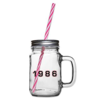 1986 Year Number - Glass jar with handle and screw cap - clear - Right
