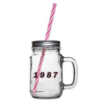 1987 Year Number - Glass jar with handle and screw cap - clear - Right