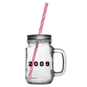 2009 Year Number - Glass jar with handle and screw cap - clear - Right