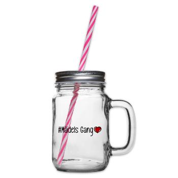 Girls Gang Team Women Heart - Glass jar with handle and screw cap - clear - Right