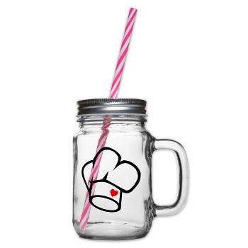 Kochmütze - Henkelglas mit Schraubdeckel - Klar - Rechts