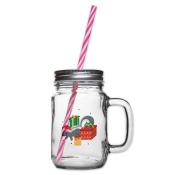 Christmas honey badger - Glass jar with handle and screw cap - clear - Right