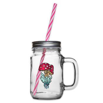 Diamond Mushroom Mushroom Picker Mushroom Gift - Glass jar with handle and screw cap - clear - Right