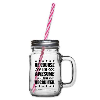 awesome recruiter - Glass jar with handle and screw cap - clear - Right