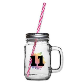 11 Number of blobs - Glass jar with handle and screw cap - clear - Right