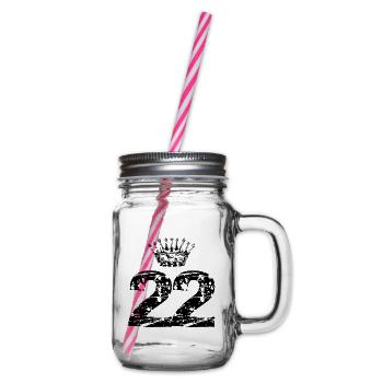 22 couronnes nombre - Bocal à boisson - transparent - Droite
