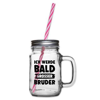 Ich werde grosser Bruder - Henkelglas mit Schraubdeckel - Klar - Rechts
