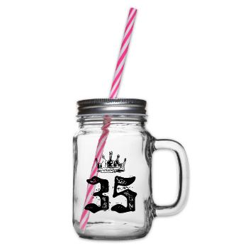 35 Zahl Krone - Henkelglas mit Schraubdeckel - Klar - Rechts