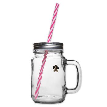 Deutsch Drahthaar in der Brusttasche - Henkelglas mit Schraubdeckel - Klar - Rechts