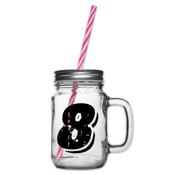 8 number symbol - Glass jar with handle and screw cap - clear - Right