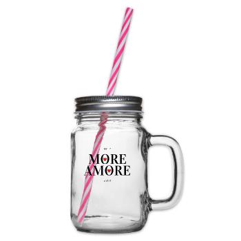 More Amore - Mehr Liebe und weniger Hass - Henkelglas mit Schraubdeckel - Klar - Rechts