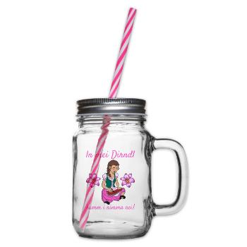 Damen Dirndl Ersatz Trachten Ersatz Bluse Kirmes - Henkelglas mit Schraubdeckel - Klar - Rechts