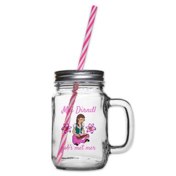 Damen Dirndl Ersatz Trachten Ersatz Bluse Kirmes - Henkelglas mit Schraubdeckel - Klar - Rechts