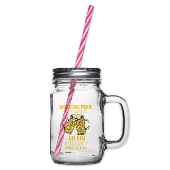 Bier Geschenk Geburtstag Saufen Bierchen - Henkelglas mit Schraubdeckel - Klar - Rechts