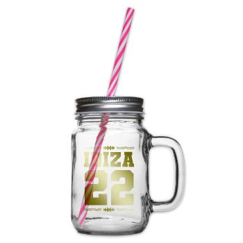 Ibiza 22 - Glass jar with handle and screw cap - clear - Right