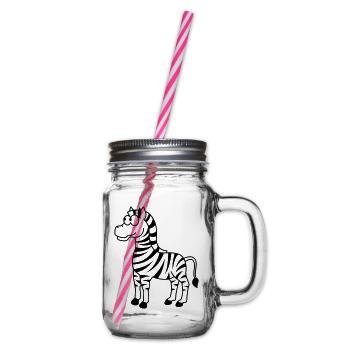 Zebra Comic Animal - Bocal à boisson - transparent - Droite