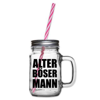 Design Spruch "Alter Böser Mann" - Henkelglas mit Schraubdeckel - Klar - Rechts