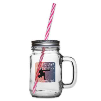 Grunge Arrowtag - Glass jar with handle and screw cap - clear - Right