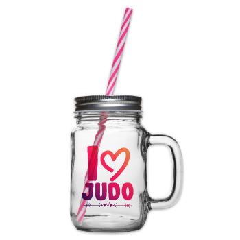 J’adore le judo - Bocal à boisson - transparent - Droite