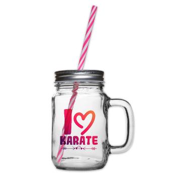 Ich liebe Karate - Henkelglas mit Schraubdeckel - Klar - Rechts