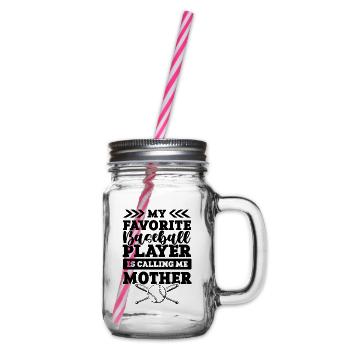Baseball Mother - Glass jar with handle and screw cap - clear - Right