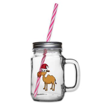Kamel Comic Weihnachten - Henkelglas mit Schraubdeckel - Klar - Rechts