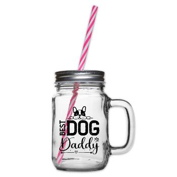 The Best Dog Daddy Dog Father Dog Sayings - Glass jar with handle and screw cap - clear - Right