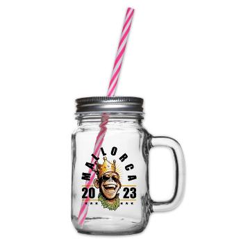 Mallorca 2023 King Party Malle - Glass jar with handle and screw cap - clear - Right