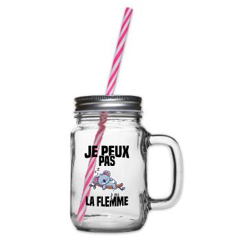 Je Peux Pas J'ai La Flemme - Bocal à boisson - transparent - Droite