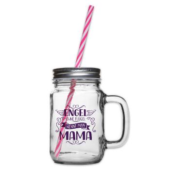Muttertag Engel Ohne Flügel Nennt Man Mama - Henkelglas mit Schraubdeckel - Klar - Rechts