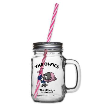 The office is my playground - The office - Henkelglas mit Schraubdeckel - Klar - Rechts