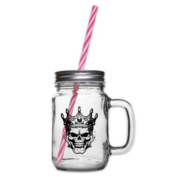 Skull King Symbol - Glass jar with handle and screw cap - clear - Right