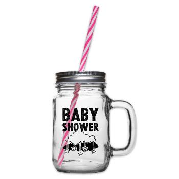 baby dusche - Henkelglas mit Schraubdeckel - Klar - Rechts