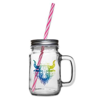 Bulle Mandala Boho - Henkelglas mit Schraubdeckel - Klar - Rechts