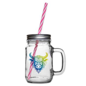 Bulle Mandala Boho - Henkelglas mit Schraubdeckel - Klar - Rechts