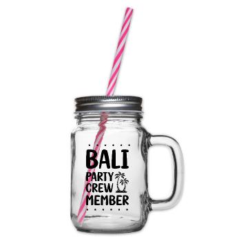Bali Party Crew - Glass jar with handle and screw cap - clear - Right
