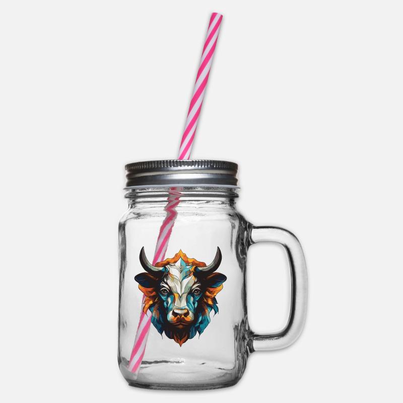 Bulle Portrait Taurus - Henkelglas mit Schraubdeckel - Klar