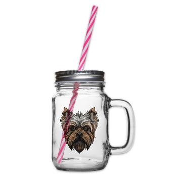 Portrait de chien Yorkshire Terrier - Bocal à boisson - transparent - Droite