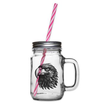 Adler Portrait Tier - Henkelglas mit Schraubdeckel - Klar - Rechts