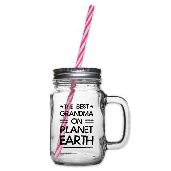 Beste Oma Spruch - Henkelglas mit Schraubdeckel - Klar - Rechts