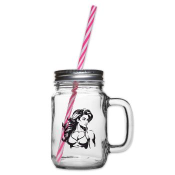 Femme Muscles Workout Gym - Bocal à boisson - transparent - Droite
