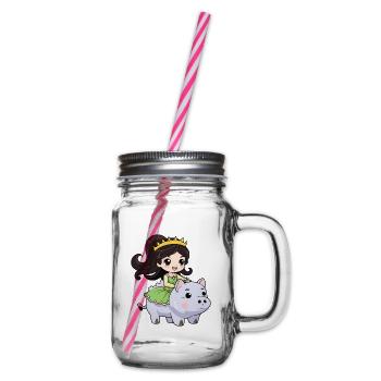 Prinzessin Schwein Comic - Henkelglas mit Schraubdeckel - Klar - Rechts