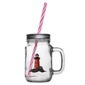 Lighthouse icon - Glass jar with handle and screw cap - clear - Right